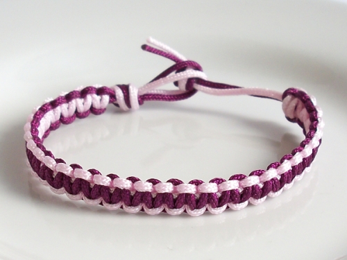 Purple & Pink Macrame Square Knot Friendship Bracelet