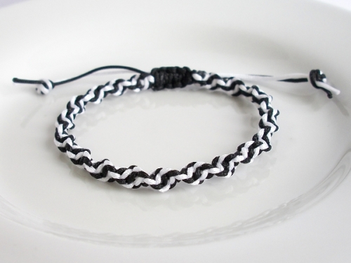 Black & White Macrame Spiral Bracelet
