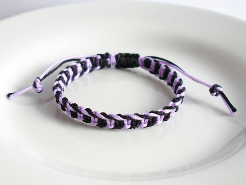 Two Colour Macrame Fishbone Knot Friendship Bracelet - Custom Colour